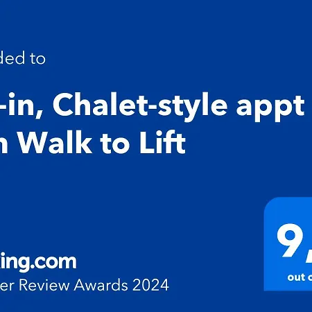 Ski-in, Chalet-style Appt - 1 Min Walk To Lift Appartamento